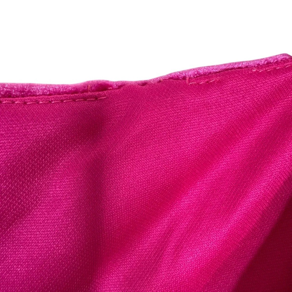 ZARA Pink Velvet Bodysuit Asymmetric Neck Long Sleeve Magenta Pink Size S - Picture 8 of 15
